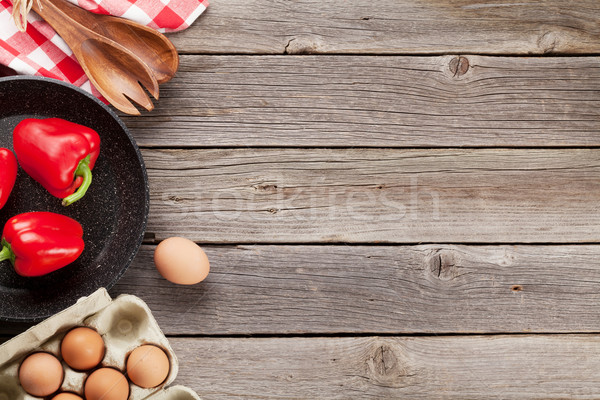 Cooking utensils and ingredients Stock photo © karandaev