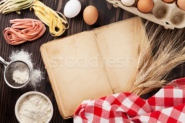 Homemade pasta cooking Stock photo © karandaev