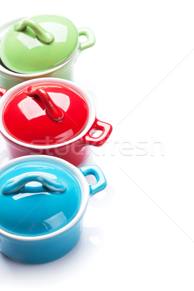 Colorful saucepans Stock photo © karandaev