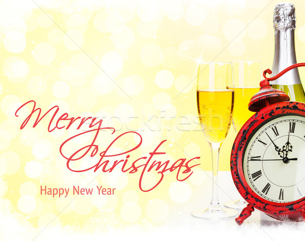 Christmas champagne Stock photo © karandaev