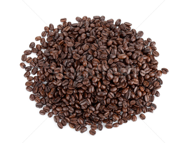 Heap Kaffeebohnen isoliert weiß Essen Stock foto © karandaev