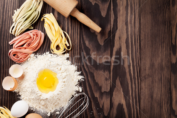 Homemade pasta cooking Stock photo © karandaev