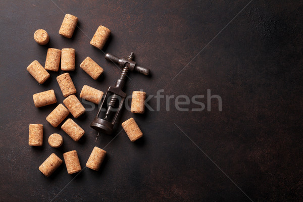 Stock foto: Jahrgang · Korkenzieher · Wein · Stein · Tabelle · top