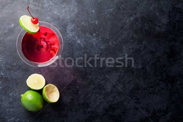 Stockfoto: Kosmopolitisch · cocktail · donkere · steen · tabel · top