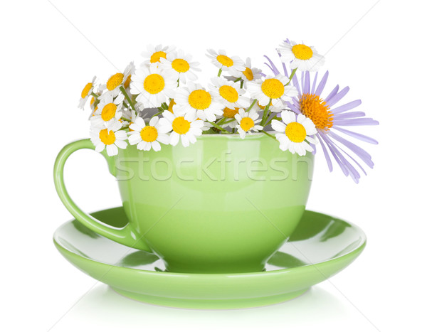 緑茶 カップ 孤立した 白 花 花 ストックフォト © karandaev