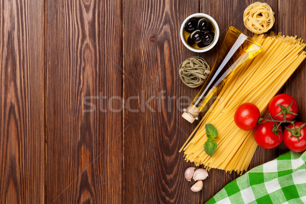 Comida italiana cozinhar ingredientes macarrão legumes temperos Foto stock © karandaev