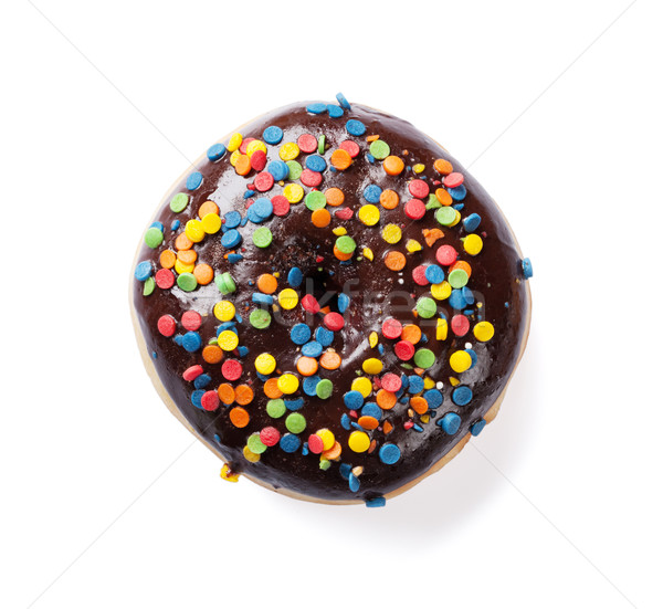 Chocolate donut with colorful decor Stock photo © karandaev