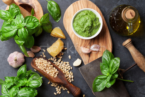 Stock photo: Pesto sauce ingredients