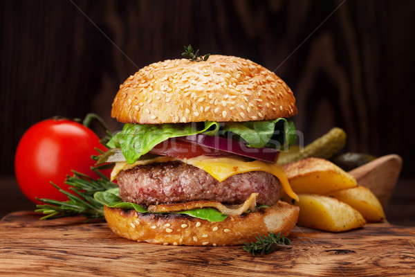 Сток-фото: вкусный · гриль · Burger · говядины · томатный