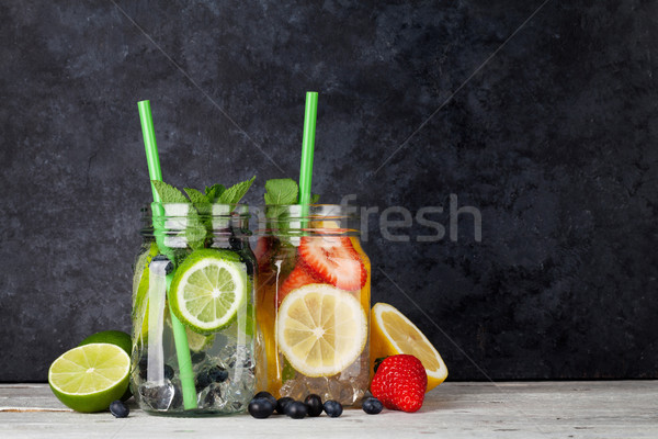 Fresh lemonade jar Stock photo © karandaev