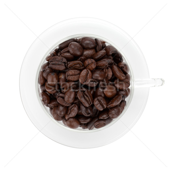 商业照片: 咖啡豆 · 玻璃 ·杯· 孤立 ·白