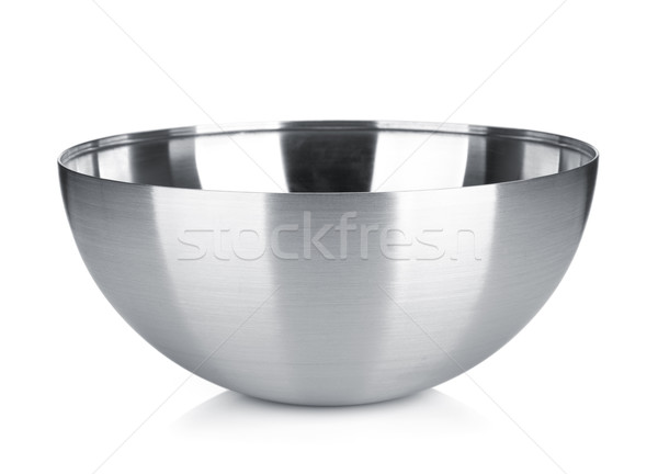 不銹鋼 碗 孤立 白 設計 背景 商業照片 © karandaev