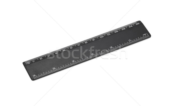 Plastik cetvel yalıtılmış beyaz çalışmak siyah Stok fotoğraf © karandaev