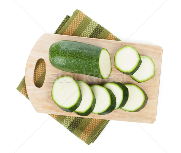 Foto d'archivio: Zucchine · tagliere · isolato · bianco · colore · cottura