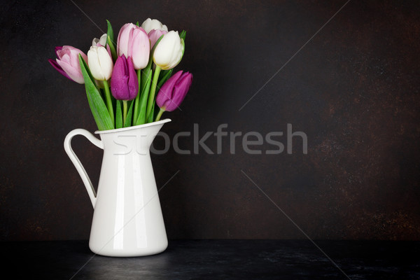 Colorful tulips bouquet Stock photo © karandaev