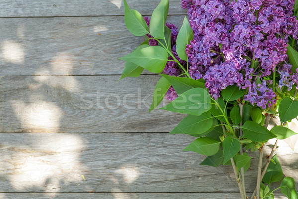 Stock photo: Colorful lilac flowers on garden table