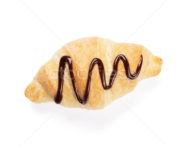 Stock fotó: Friss · házi · készítésű · croissant · csokoládé · izolált · fehér