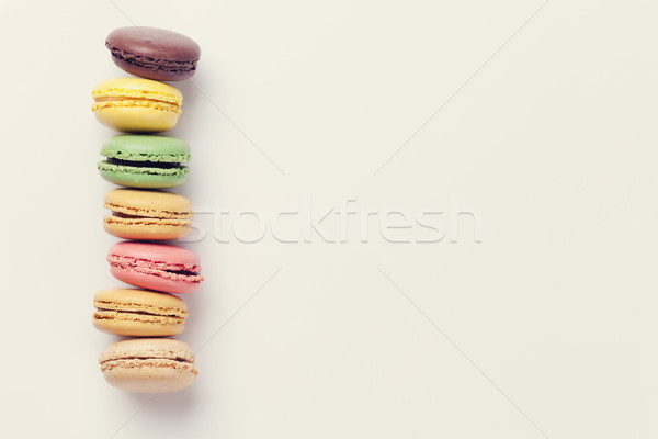 Stock photo: Colorful macaroons. Sweet macarons