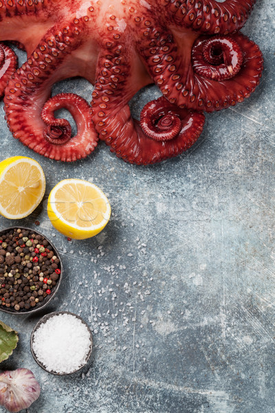 Raw octopus cooking Stock photo © karandaev