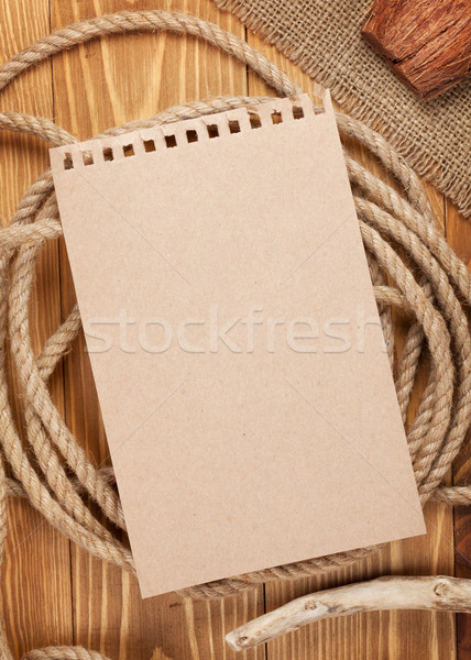 Paper for copy space and rope Stock photo © karandaev