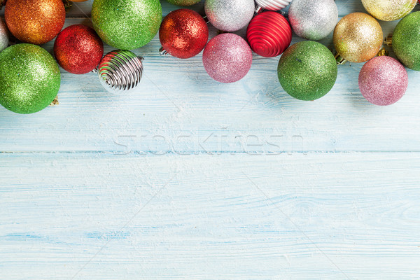 [[stock_photo]]: Noël · bois · coloré · design · neige · fond
