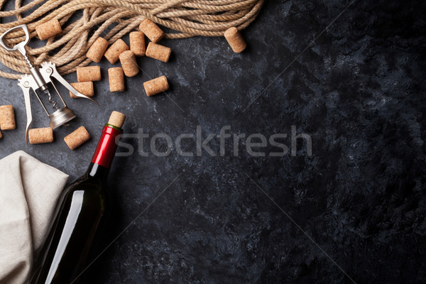 Wine, corks and corkscrew Stock photo © karandaev