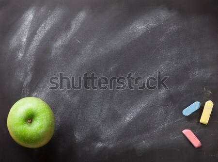 緑 リンゴ 黒板 黒板 先頭 ストックフォト © karandaev