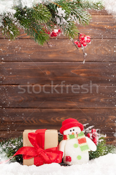 Noël carte de vœux noël arbre bonhomme de neige jouet [[stock_photo]] © karandaev