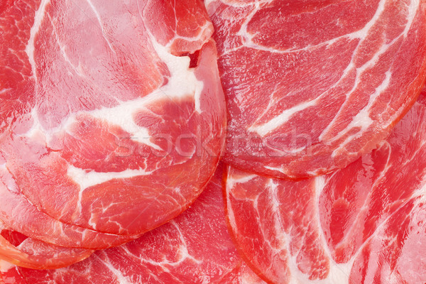 Prosciutto texture prosciutto macro carne grasso Foto d'archivio © karandaev