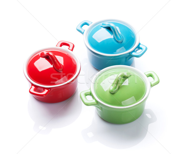 Colorful saucepans Stock photo © karandaev