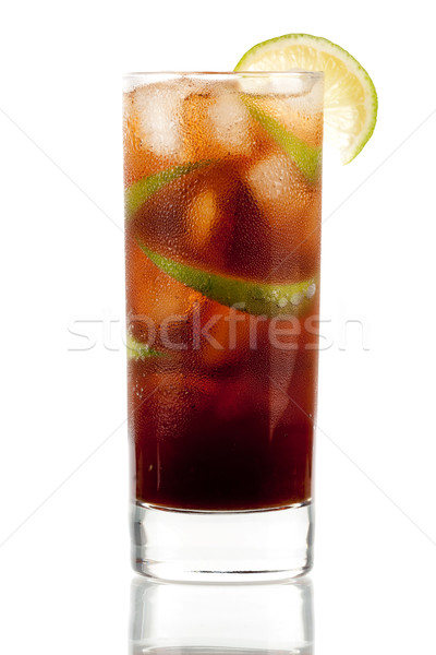 Kuba Alkohol Cocktail isoliert weiß Zutaten Stock foto © karandaev