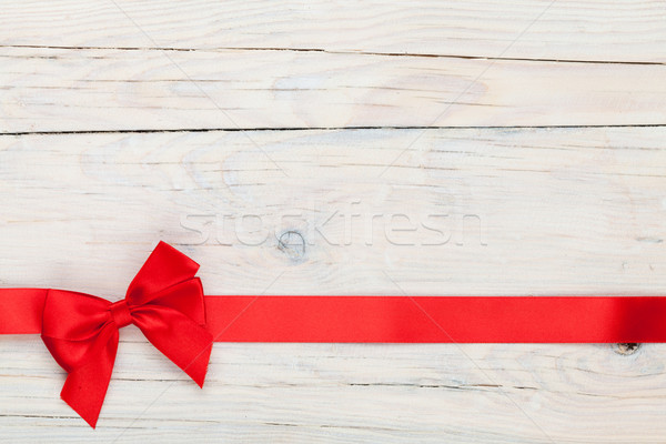 Valentines day background with red ribbon Stock photo © karandaev