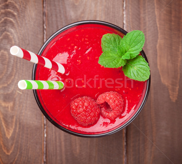 Raspberry smoothie Stock photo © karandaev