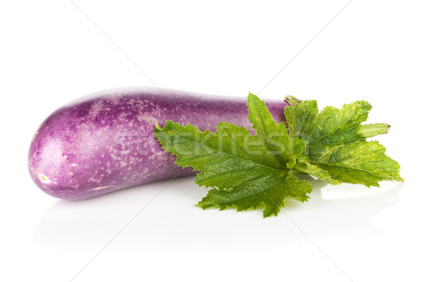 Stockfoto: Vers · rijp · aubergine · geïsoleerd · witte · voedsel