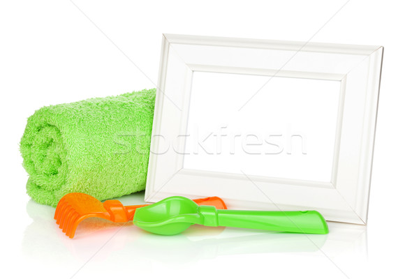 Photo frame with bath towel and toys Stock photo © karandaev