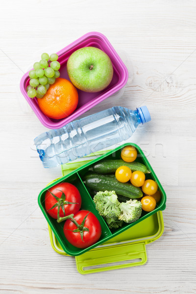 Lunch box with vegetable and fruits Stock photo © karandaev
