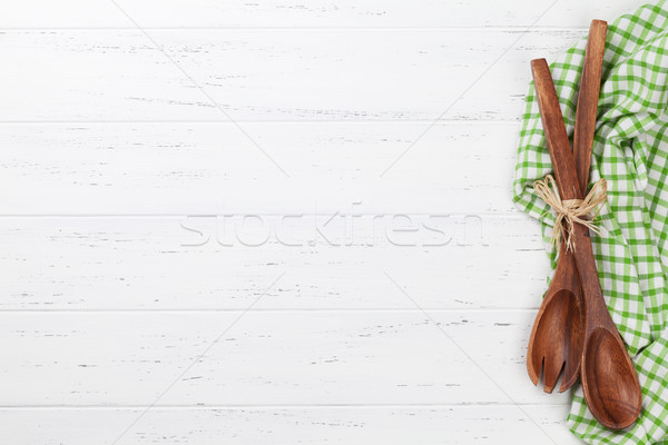 Cooking utensils on wooden table Stock photo © karandaev