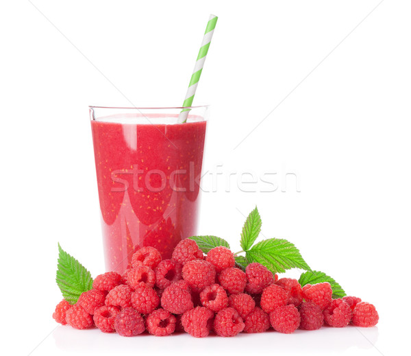 Raspberry smoothie and heap of berries Stock photo © karandaev