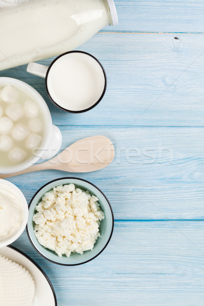 酸奶油 牛奶 奶酪 酸奶 黃油 乳製品 商業照片 © karandaev