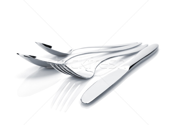 Silverware or flatware set of fork, spoons and knife Stock photo © karandaev
