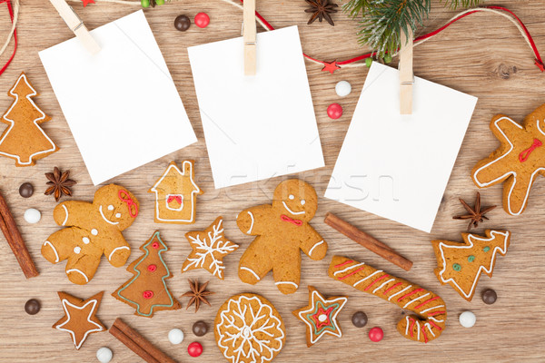 Stockfoto: Christmas · foto · frames · peperkoek · cookies