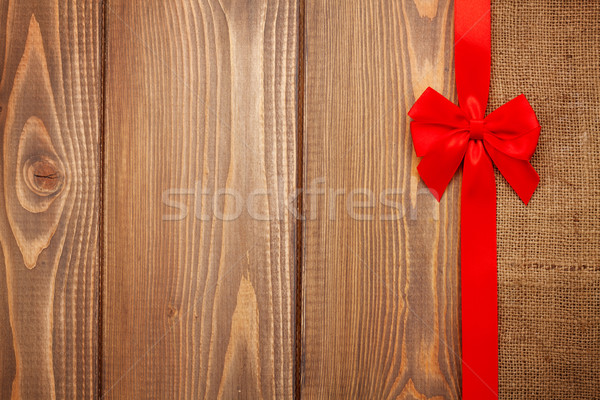 Valentines day background with red ribbon Stock photo © karandaev