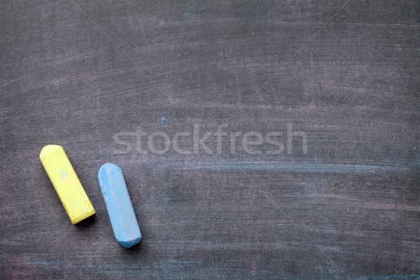 Chalk on blackboard background Stock photo © karandaev