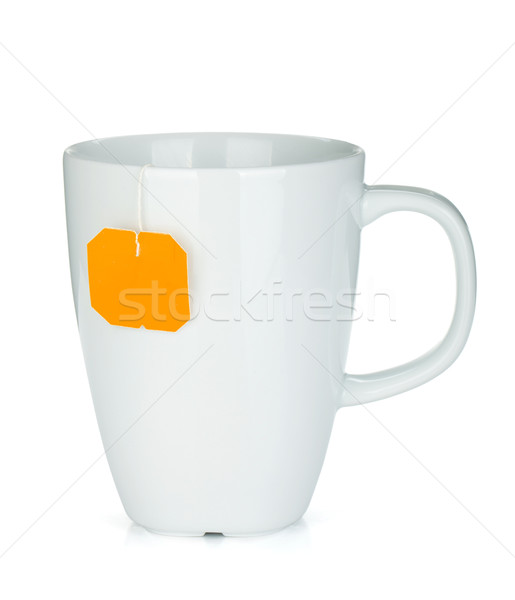 White tea cup with teabag Stock photo © karandaev