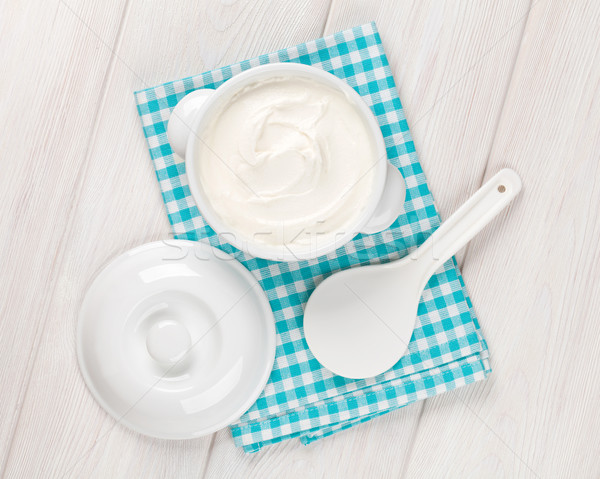 Sour cream in a bowl Stock photo © karandaev
