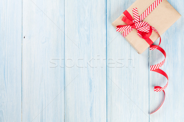 Christmas gift box on wood Stock photo © karandaev
