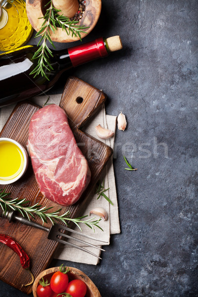 Surowy gotowania składniki mięsa kawałek Zdjęcia stock © karandaev