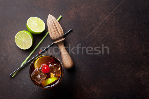 Cocktail glas top exemplaar ruimte partij Stockfoto © karandaev