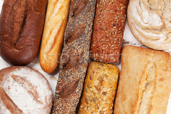 Various crusty bread and buns Stock photo © karandaev