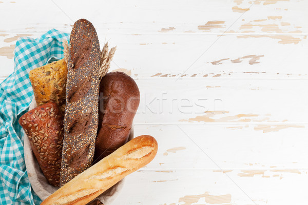 Various crusty bread and buns Stock photo © karandaev